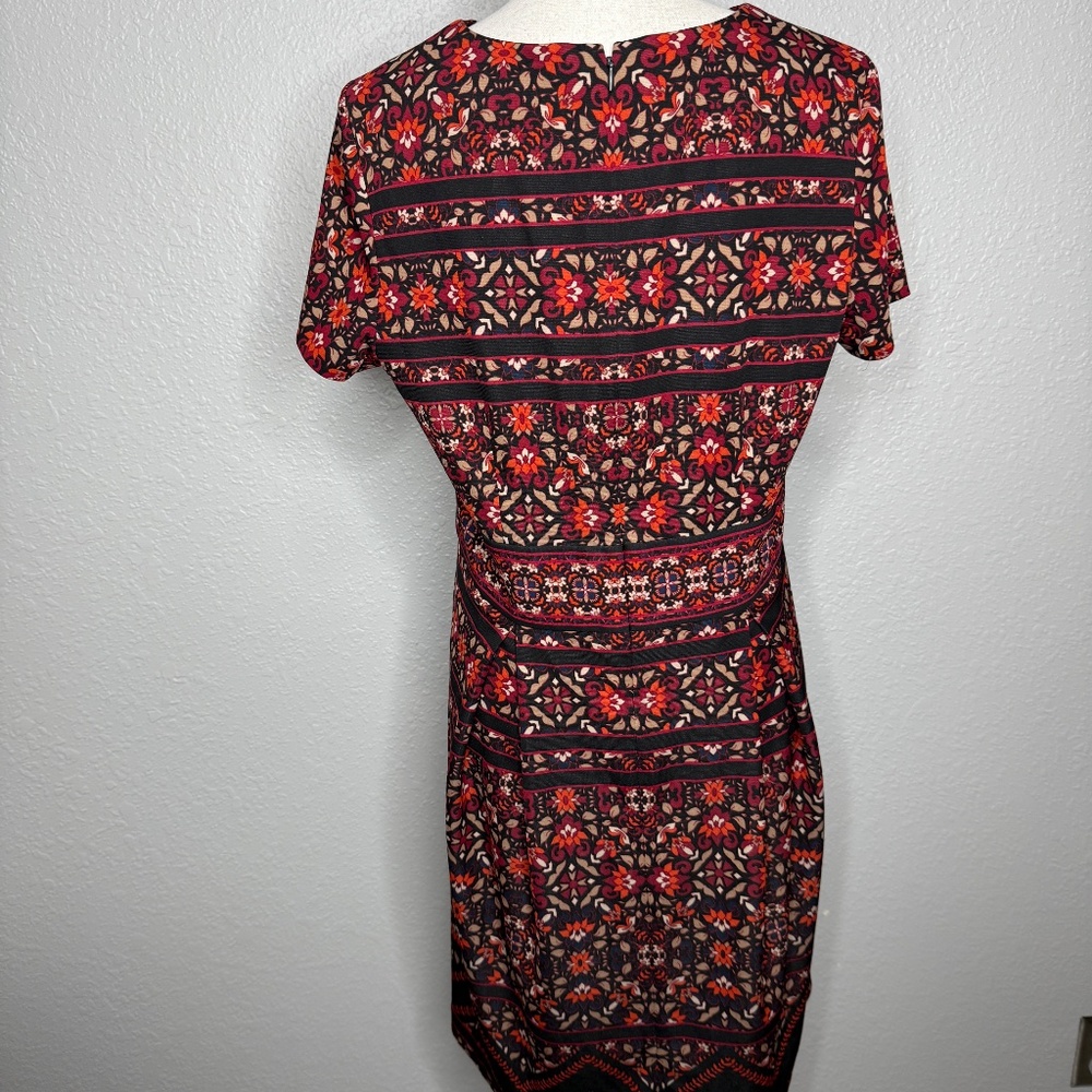 Chico's Floral Striped Print Short sleeve dress .-cp - Picture 5 of 7